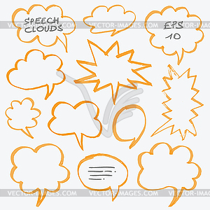 Highlighter Speech Clouds and Bubbles Design - vector image