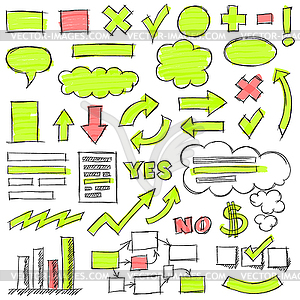 Business Doodles Set - stock vector clipart