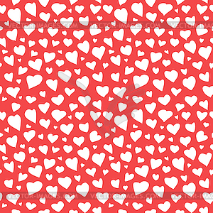 Abstract Hearts Seamless Pattern Doodle Texture - vector image