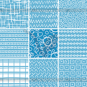 Abstract Doodle Seamless Patterns Set - vector EPS clipart