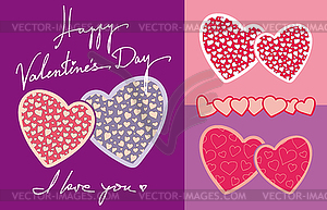 День Святого Валентина открытки элементы дизайна - изображение в векторном формате