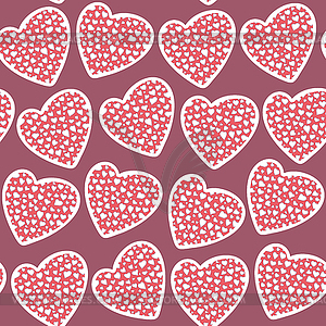 День Святого Валентина или свадьба Сердца бесшовные шаблон - рисунок в векторном формате