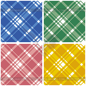 Abstract Tartan Chekered Seamless Pattern Set - color vector clipart