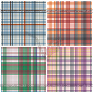 Abstract Tartan Chekered Seamless Pattern Set - vector clipart