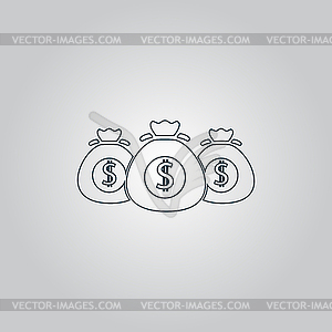 Значок Деньги мешок - векторный дизайн