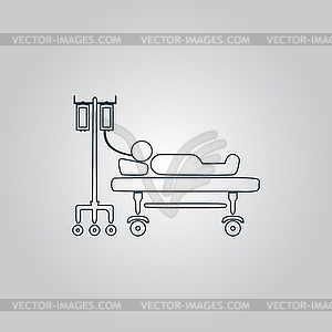 Life icons, hospitalized - vector clipart