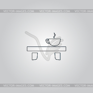 Cup on table icon - vector image