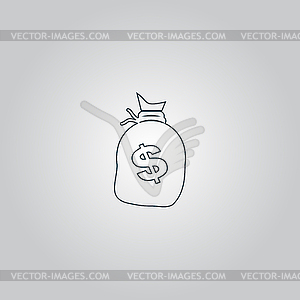 Sack of dollars - royalty-free vector image