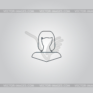 Girl icon head silhouette - vector image