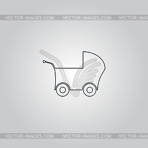 Buggy web icon on gray background - vector clipart