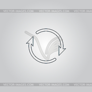 Arrow circle icon - cycle, loop, roundabout - vector image