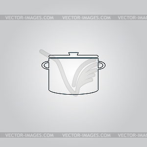 Kitchen icon of pan - vector clipart