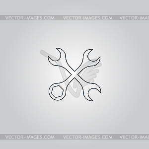 Settings Wrench Icon - royalty-free vector image