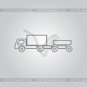 Truck with trailer - vector clipart