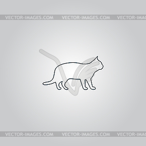 Silhouettes of cat - vector image