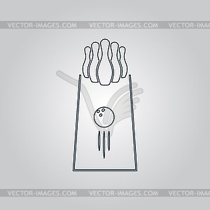 Bowling icon. Game symbol. Flat - vector clipart