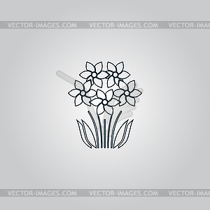 Bush flower icon - vector image