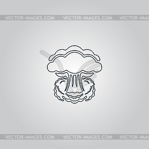 Mushroom cloud, nuclear explosion, silhouette - royalty-free vector image