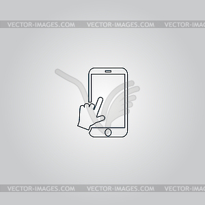 Рука слайд смартфон - векторный клипарт