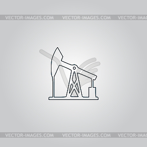 Oil derrick. Black icon - vector image