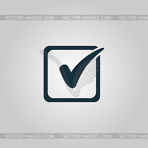 Check list button mark in box sign - vector clipart