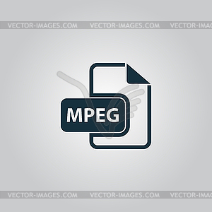 MPEG video file extension icon  - vector clipart