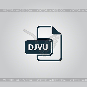 DJVU ebook file extension icon  - vector clip art