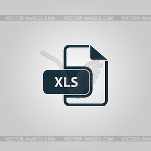 XLS extension text file type icon - vector clip art