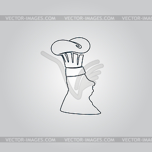 Silhouette of chef in hat - royalty-free vector image