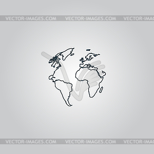 Globe earth icon - vector clip art