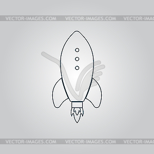 Rocket Icon, sign and button - vector image