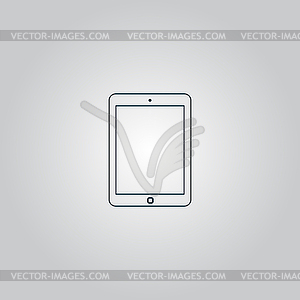 Tablet icon, sign and button - vector clipart