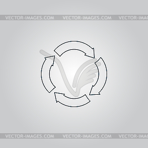 Recycle arrow on background - vector image