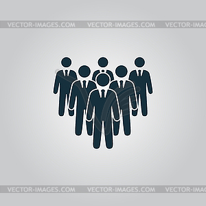 Leader standing in front of corporate crowd - vector clipart