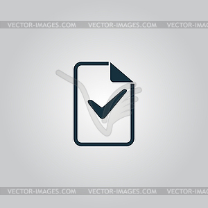 Document with check mark - vector clipart