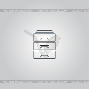 Chest of drawers icon - color vector clipart