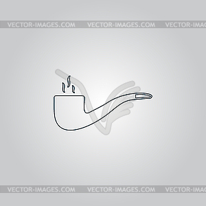 Smoky tobacco pipe - vector clip art