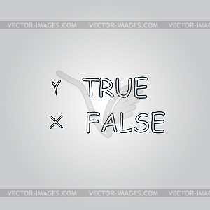 True and False icon - royalty-free vector clipart