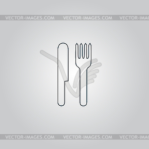 Fork and knife icon - royalty-free vector clipart