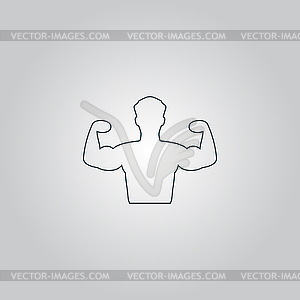 Bodybuilder Fitness Model icon - vector clip art