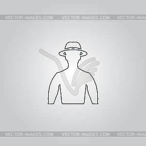 Man with broad-brim - vector image