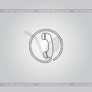 Telephone receiver icon - vector image