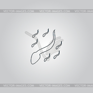 Group sperm swimming - vector clipart