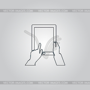 Tap And Hold - Tablet - vector clip art