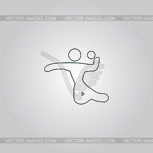 Volleyball player serving ball - vector clipart