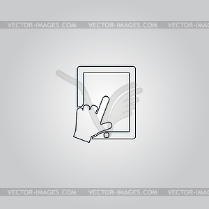 Click on screen tablet - vector clipart