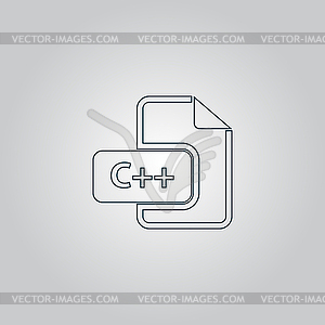 C development file format flat icon - vector image