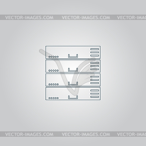 Computer Server icon, flat design - vector image