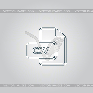CSV extension text file type icon - vector clip art