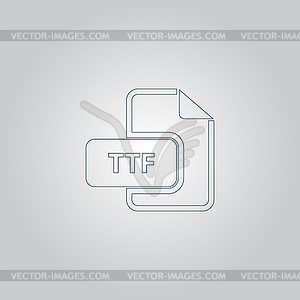 TTF extension text file type icon - vector clipart